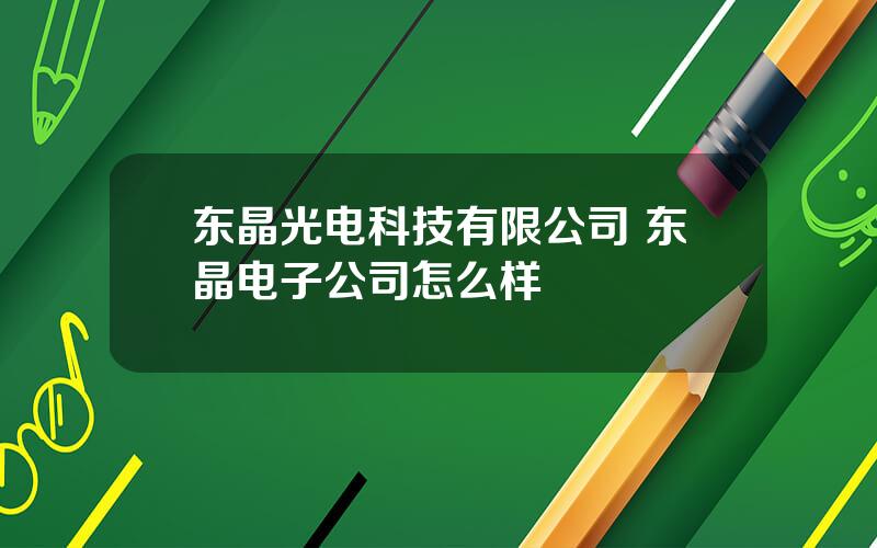 东晶光电科技有限公司 东晶电子公司怎么样